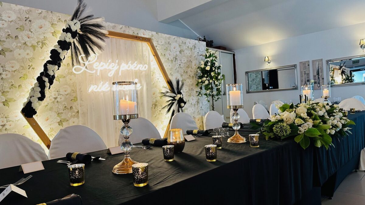 Sala Weselna OPAL Grzybowo, dekoracja sali